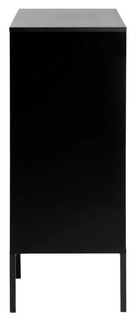 Czarno-naturalna wysoka komoda w dekorze dębu 80x103 cm Seaford – Actona