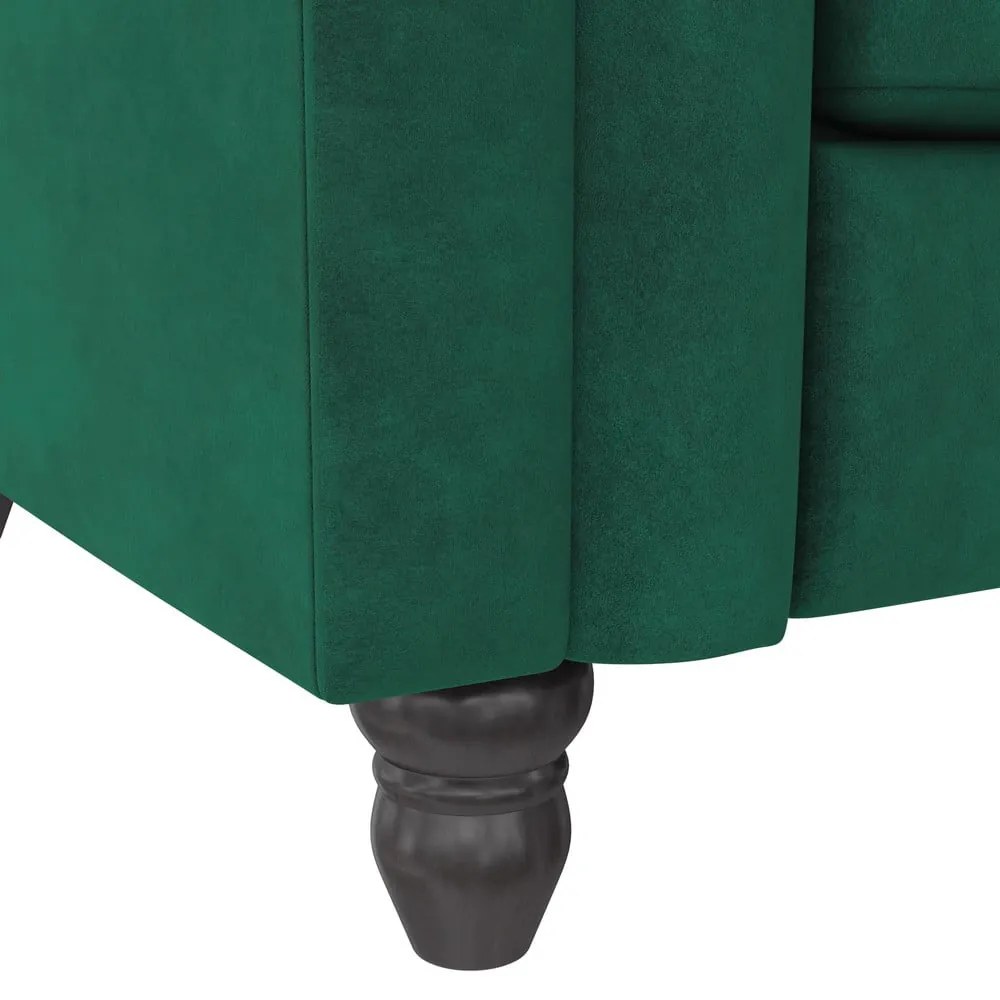 Ciemnozielona aksamitna rozkładana sofa 236 cm Felix – Støraa