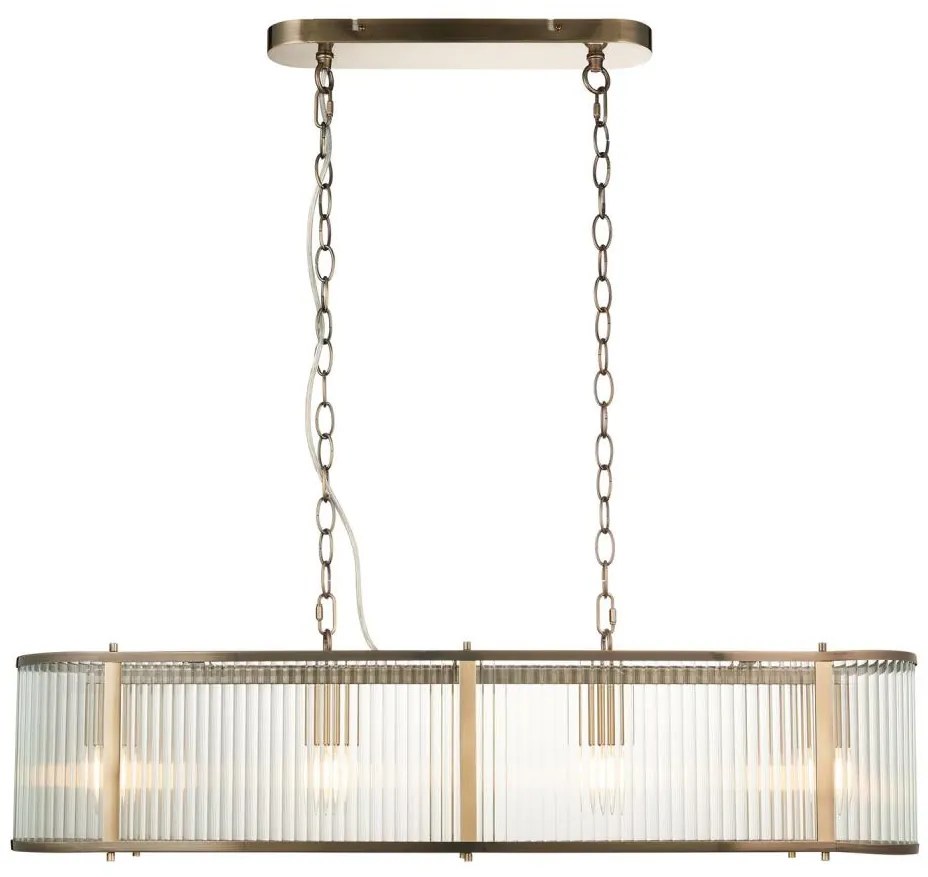 Endon 110945 - Żyrandol na łańcuchu RIDGETON 4xE14/6W/230V mosiądz/przezroczysty