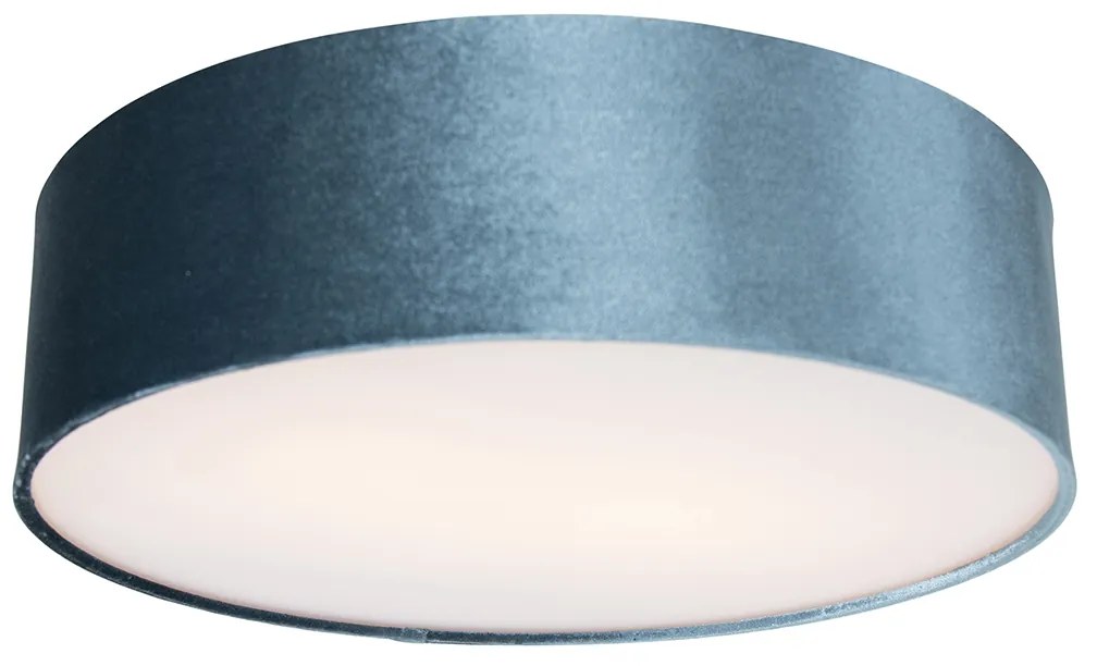 Nowoczesna lampa sufitowa niebieska 40 cm ze złotym wnętrzem - Drum Nowoczesny Oswietlenie wewnetrzne