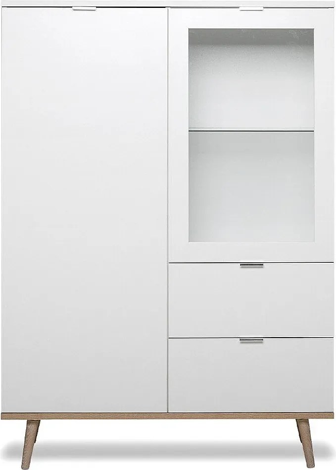 Komoda z 2 drzwiami i 2 szufladami, wys. 140 cm - KOPENHAGA
