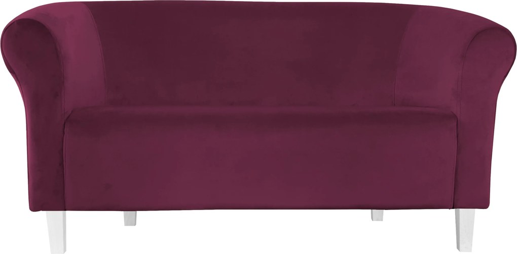 Sofa Milo tkanina Welur wygodna sofa tapicerowana do salonu i poczekalni : Kolor nogi - Biała, Kolor tkaniny - VELVET - MG02, Typ tkaniny - Velvet, Wysokość nogi - 15 cm