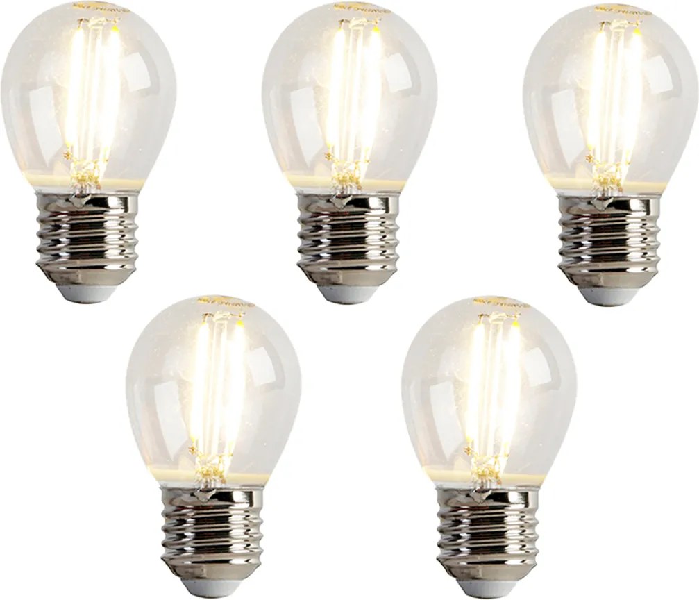 Zestaw 5 żarówek LED E27 P45 przezroczyste 2W 200lm 2700K