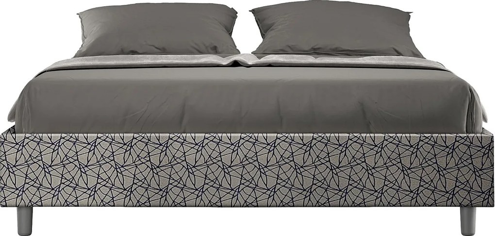 Łóżko wyposażone w stelaż z listwami tapicerowane 160x190 tkaniny Era 09 Niebieski Azelia