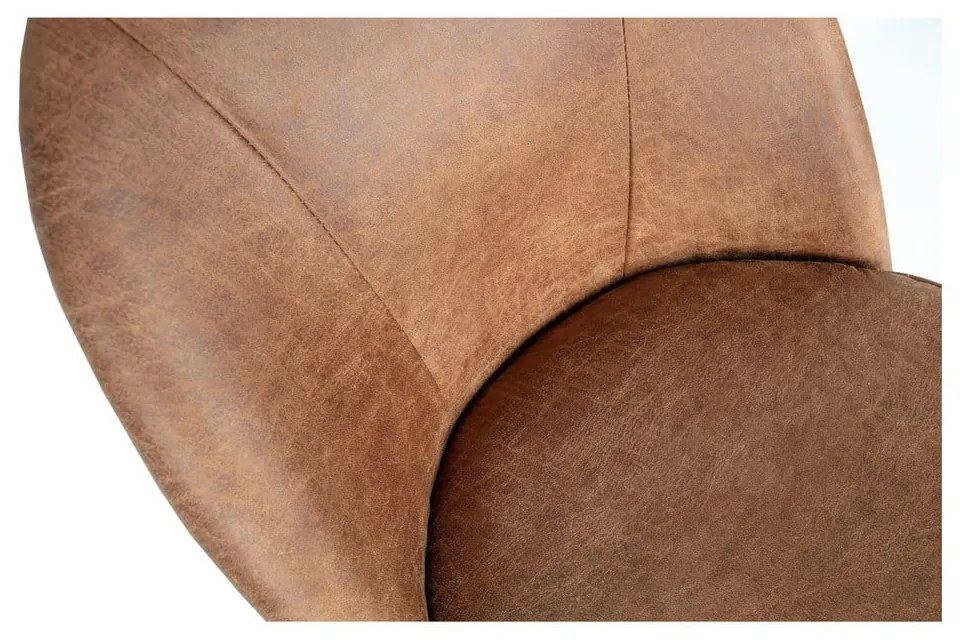 Koniakowe krzesła ze skóry zestaw 2 szt. Vogue – WOOOD