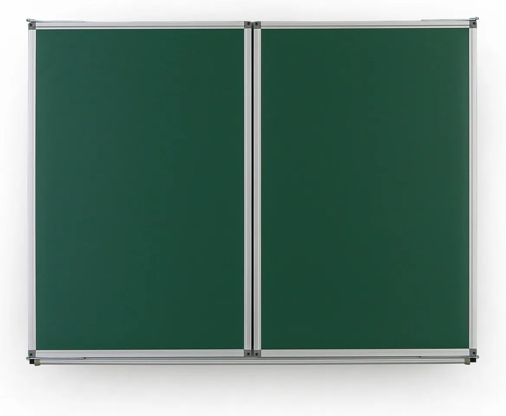 Tablica kredowa ceramiczna zielona składana, magnetyczna, 2400 x 900 mm