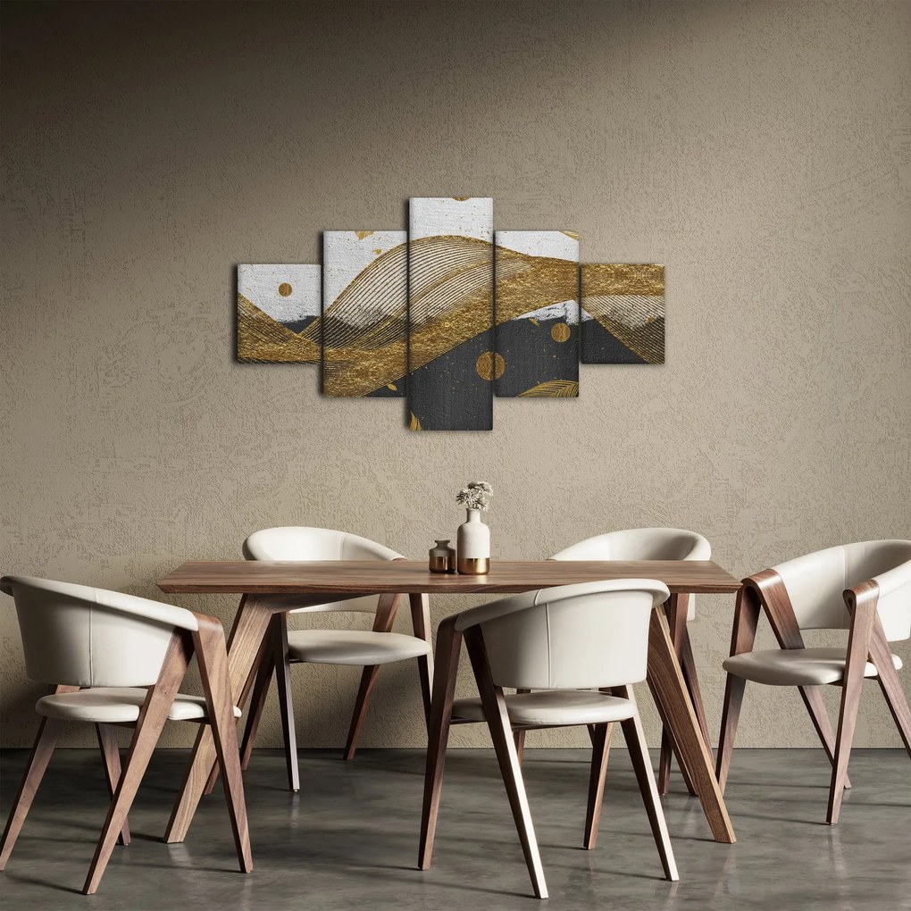 Obraz - Złote piórka (125x70 cm)