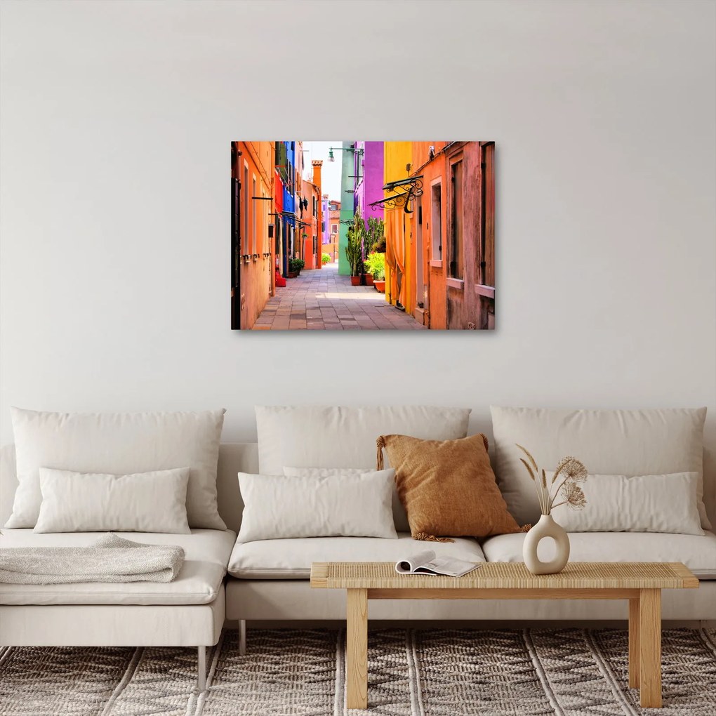 Obraz - Kolorowy dom w Burano, Wenecja (70x50 cm)