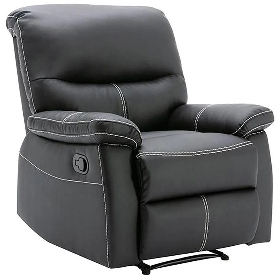 Fotel z funkcją relax z ekoskóry w kolorze czarnym CANBY