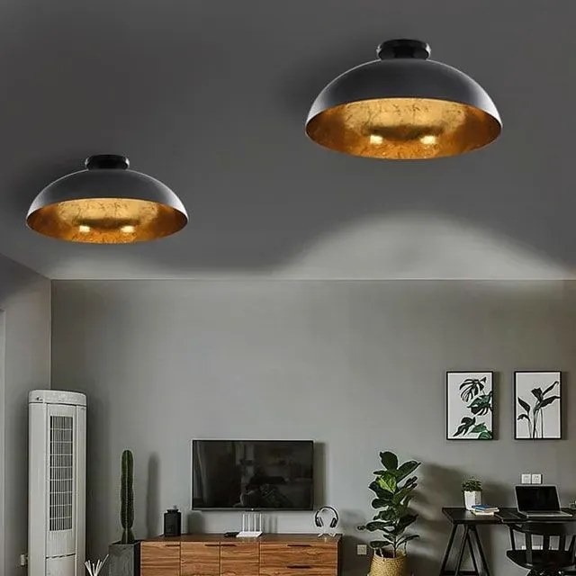 Czarno-złota okrągła lampa sufitowa 2 sztuki - EX157-Elgin