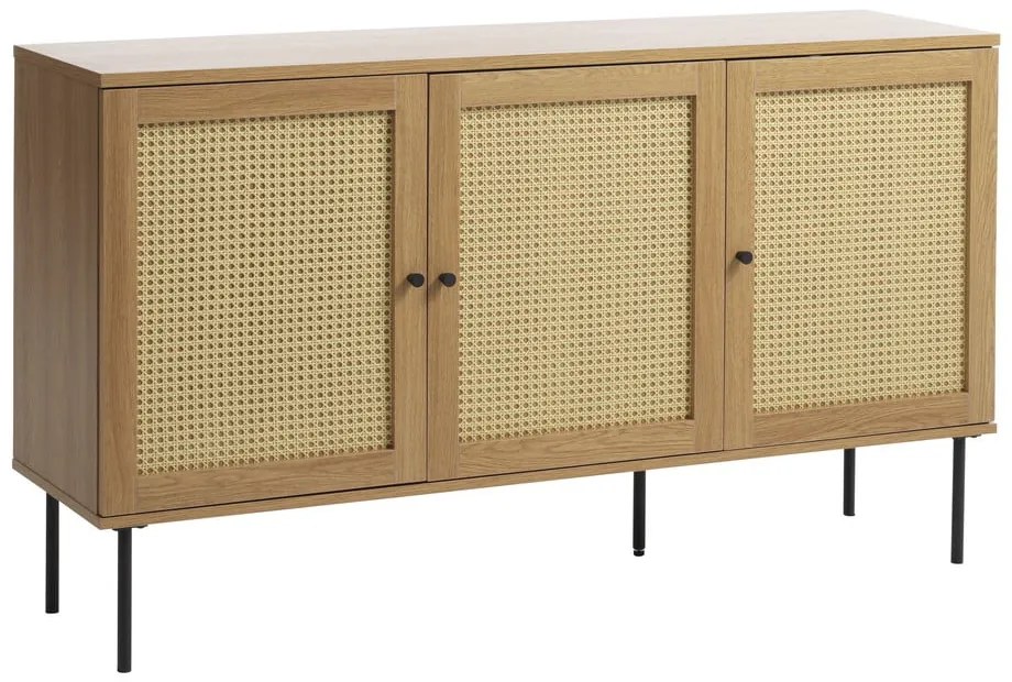 Niska komoda w dekorze dębu w naturalnym kolorze 140x80 cm Pensacola – Unique Furniture