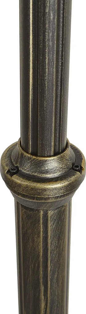 Klasyczny lampion zewnętrzny czarny ze starożytnym złotem 200 cm 2-źródła światła IP44 - Daphne