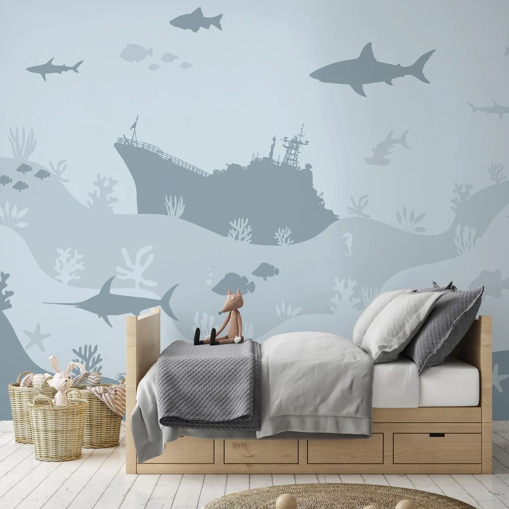 Fototapeta - Sea World, niebieski (196x136 cm)