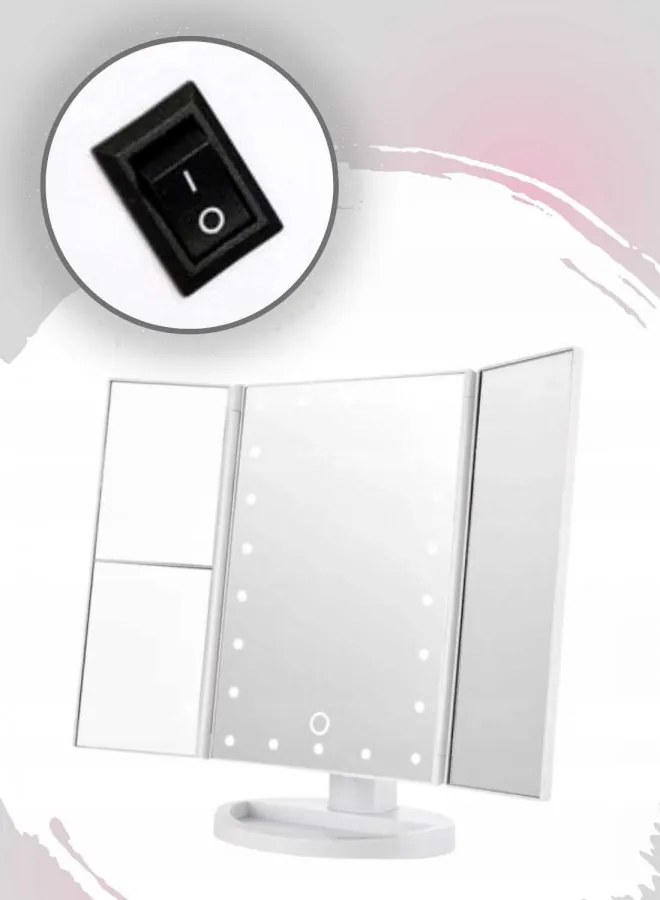 Lusterko Do MAKIJAŻU Powiększające 3X Kosmetyczne PODŚWIETLANE LED | VOLAN