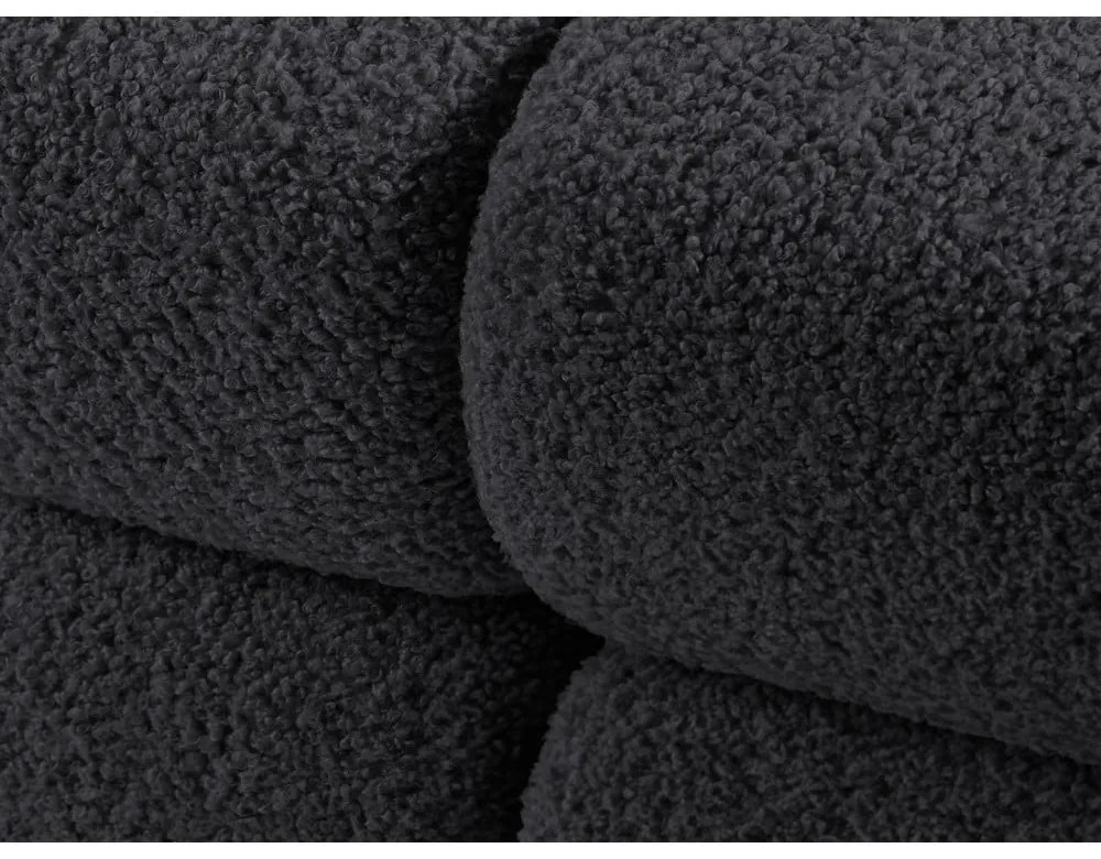 Antracytowa sofa modułowa z materiału bouclé 288 cm Bellis – Micadoni