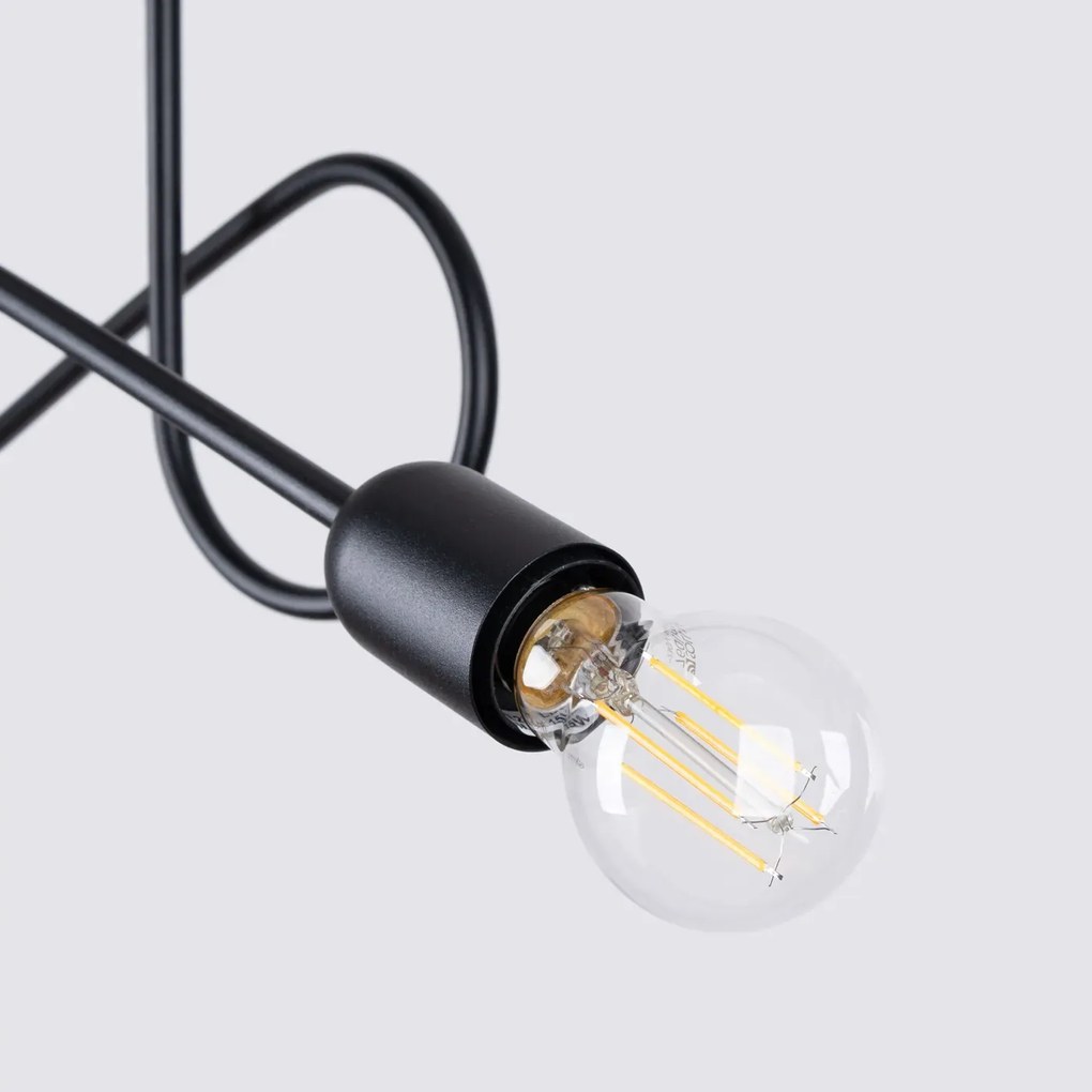 Żyrandol LOOP 2 czarny supeł SOLLUX  LIGHTING