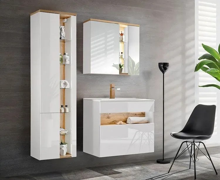 Komplet mebli łazienkowych Laures 4Q 80 cm - Biały połysk