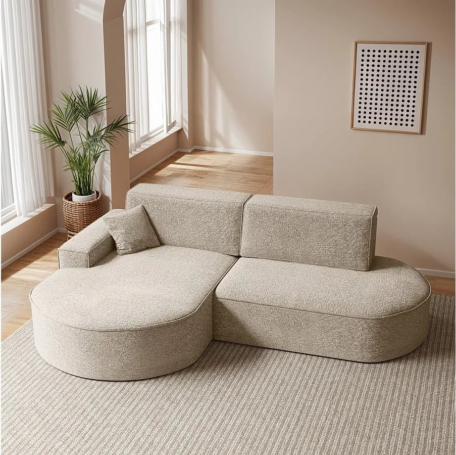 Narożnik Modena Pro, tkanina Arena, Beżowy, Lewy