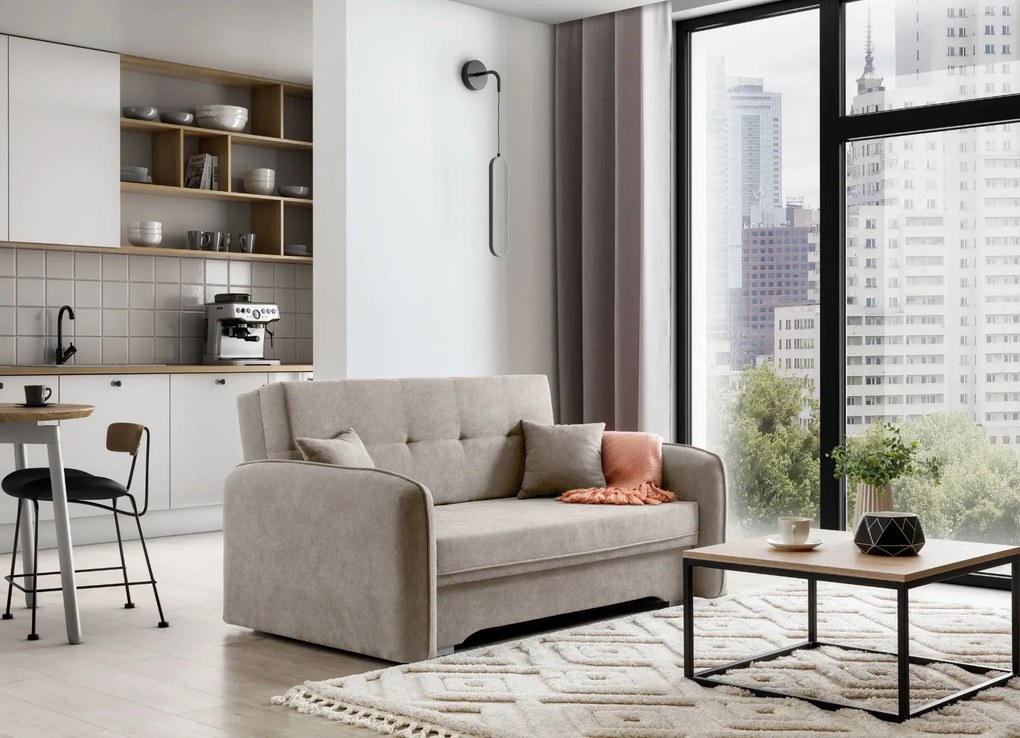 Sofa rozkładana z funkcją spania LAINE beżowa ELTAP