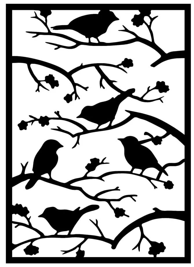 Metalowa dekoracja ścienna 47x66 cm Branch & Birds – Wallity