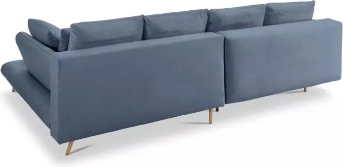 Narożnik MONTE Prawostronny z funkcją spania, pojemnikiem i poduszkami, Sorriso 07 Jasno niebieski WERSAL