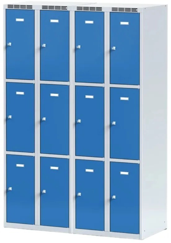 Alfa 3 Szafka skrytkowa, 6 schowków, 1800 x 600 x 500 mm, zamek obrotowy, drzwi ciemnoszare