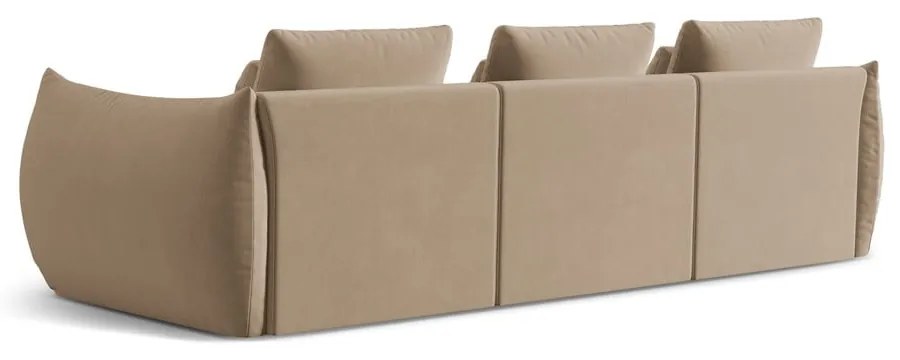 Beżowa aksamitna sofa 332 cm Bloom – Micadoni
