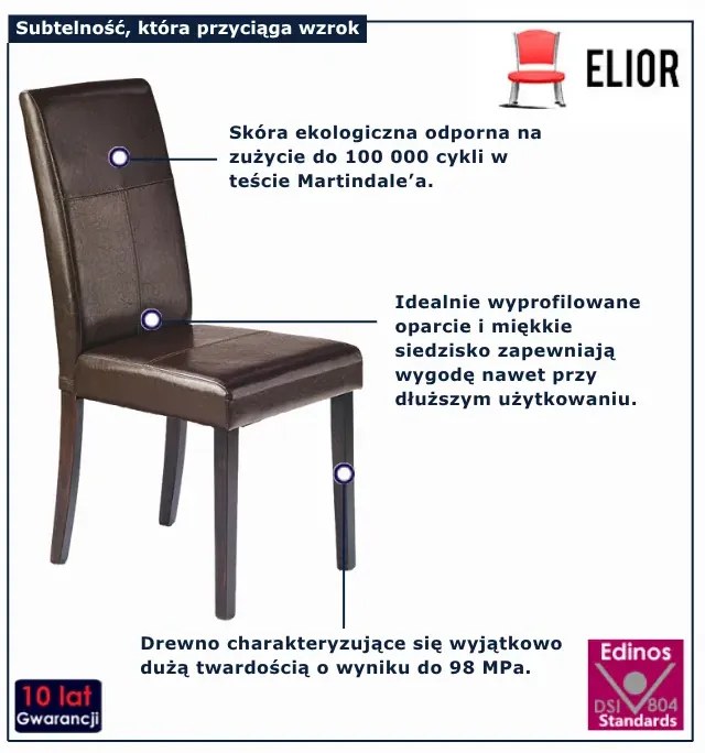 Brązowe Krzesło Tapicerowane Wenge T9-W73