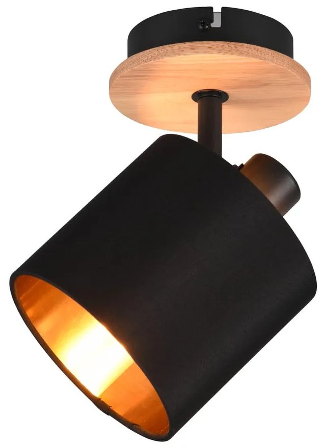 Czarno-naturalna lampa punktowa ø 12 cm Tommy – Trio