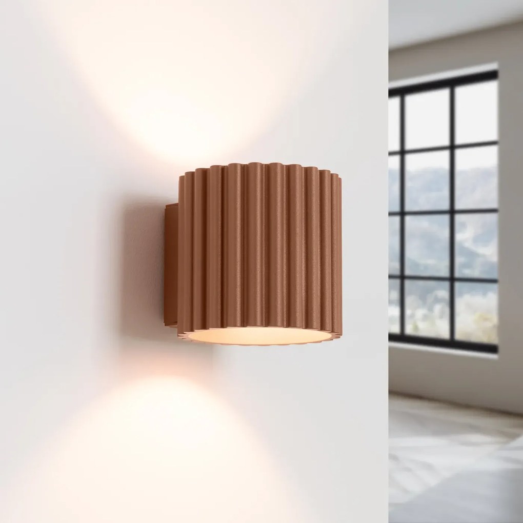 Kinkiet AURA mocca G9 ryflowany SOLLUX  LIGHTING