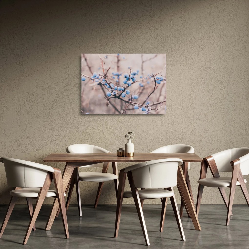 Obraz na szkle jagód na krzaku (70x50 cm)