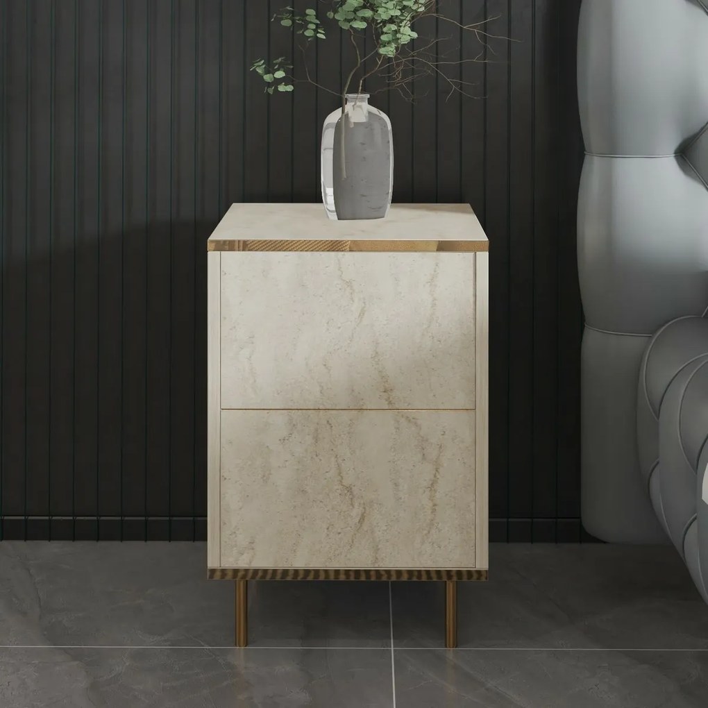Szafka nocna Imaj Travertine and Gold