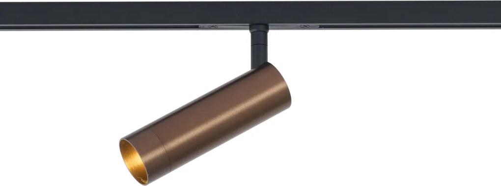Nowoczesny reflektor w kolorze ciemnego brązu do 1-fazowego systemu szynowego GU10 35 mm - Slimline Uzzy
