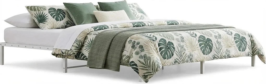 Białe metalowe minimalistyczne łóżko 160x200 cm P3-R11