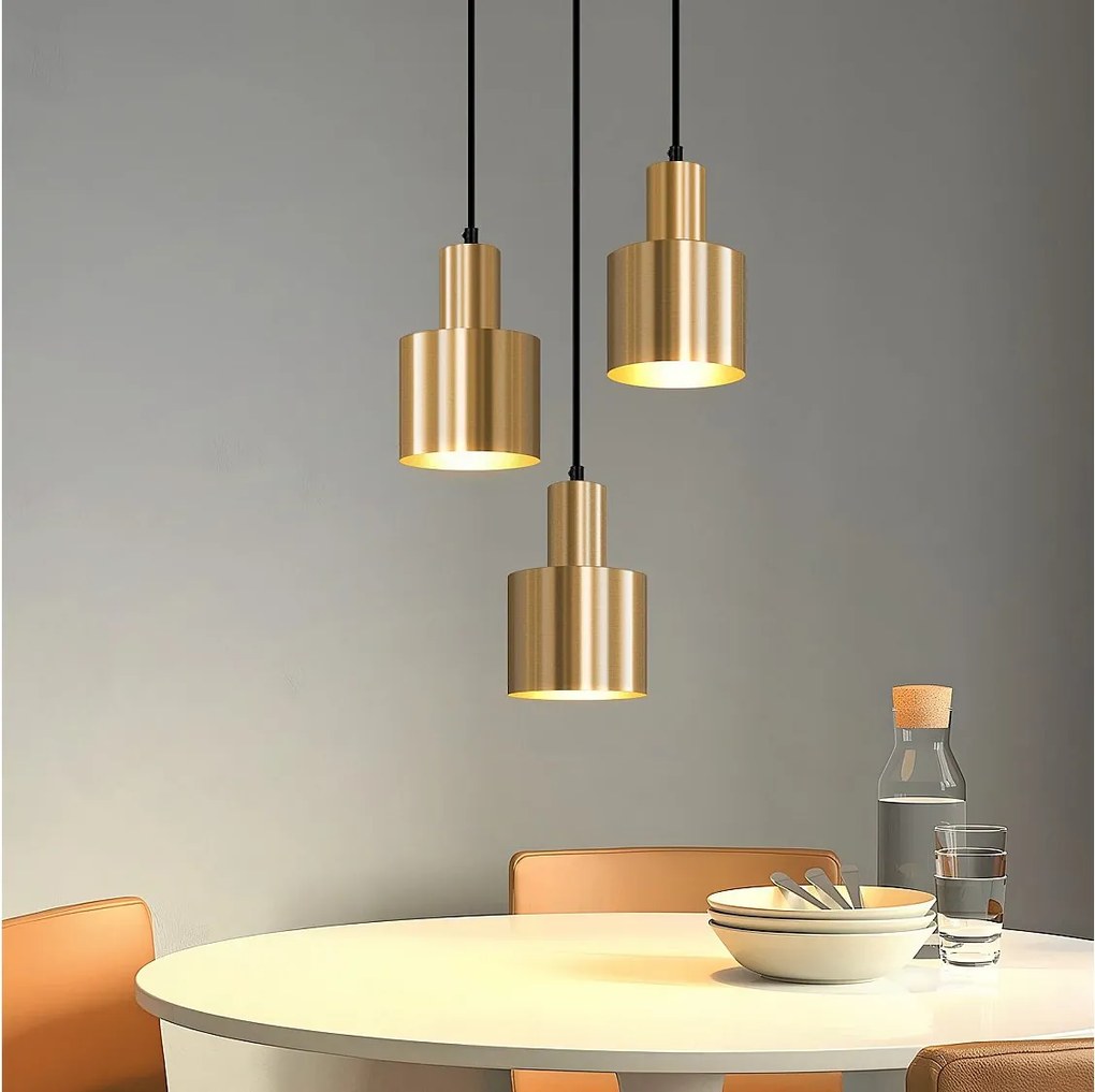 NETTLIFE lampa wisząca do jadalni lampa wisząca vintage lampa wisząca 3 płomienie okrągła nowoczesny design E27