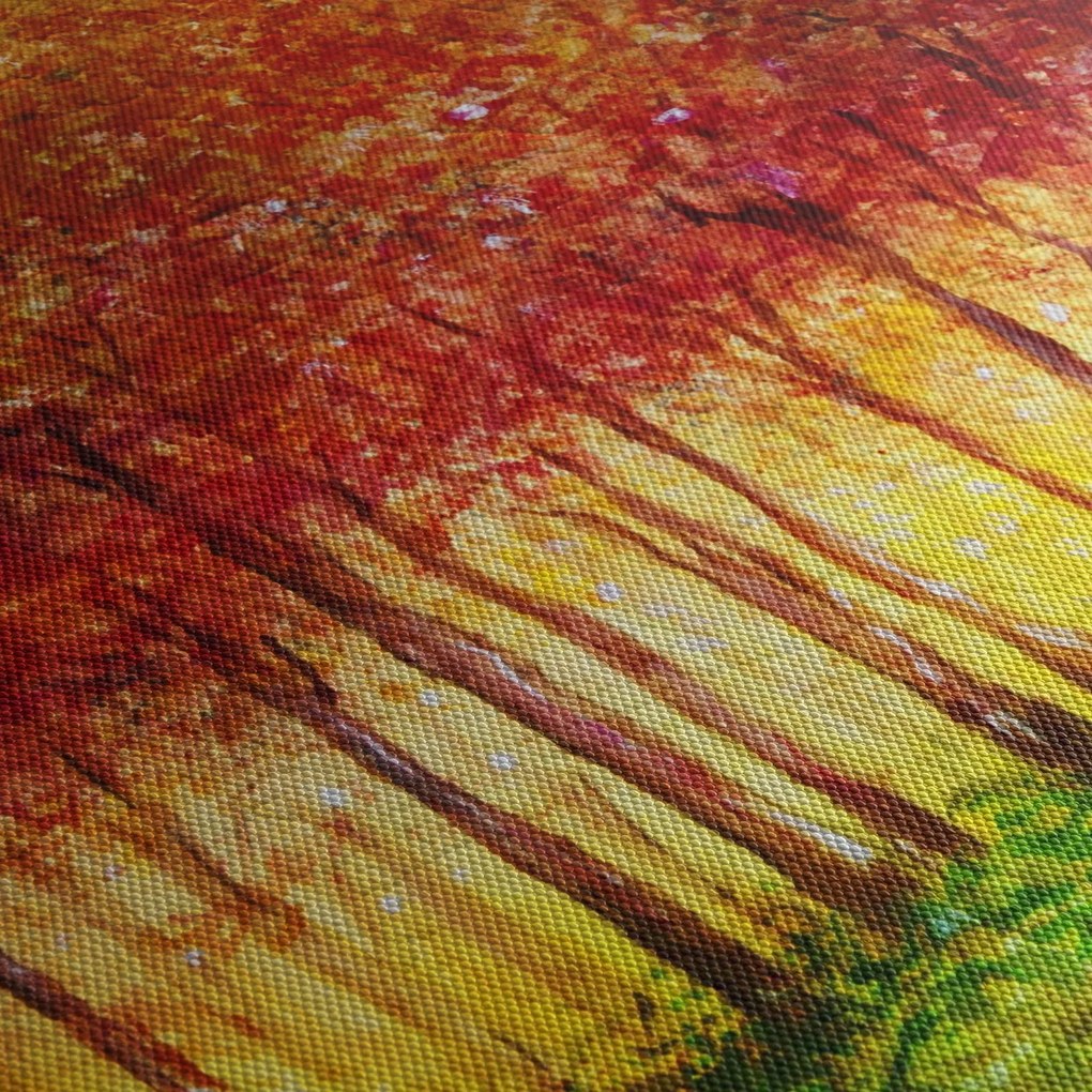 Obraz - Malowanie lasu liściastego (170x50 cm)
