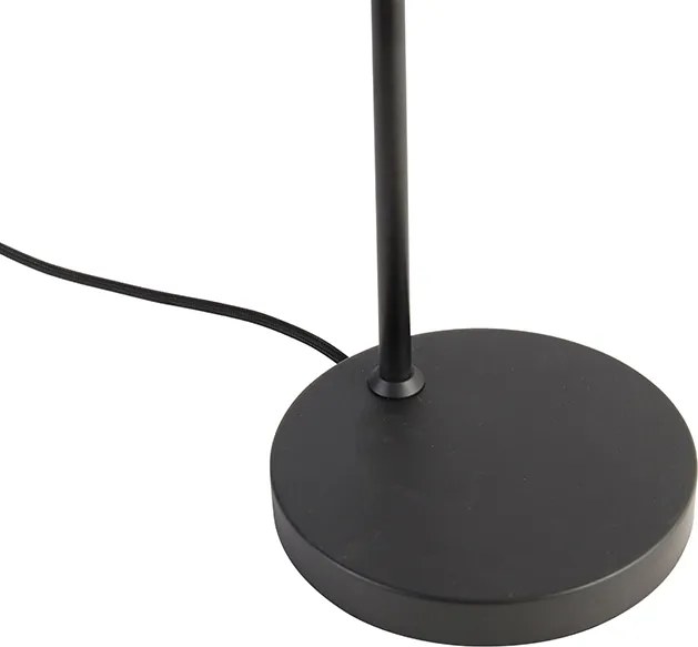 Designerska lampa stołowa czarna ze złotem i dymionym szkłem - Zuzanna