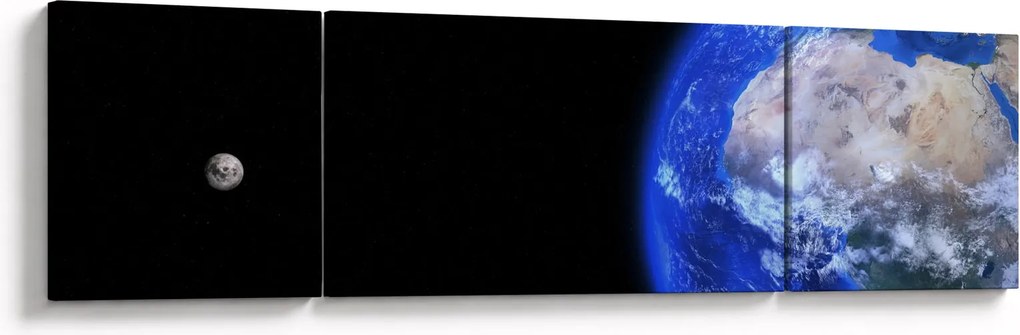 Obraz Księżyca i Ziemi (170x50 cm)