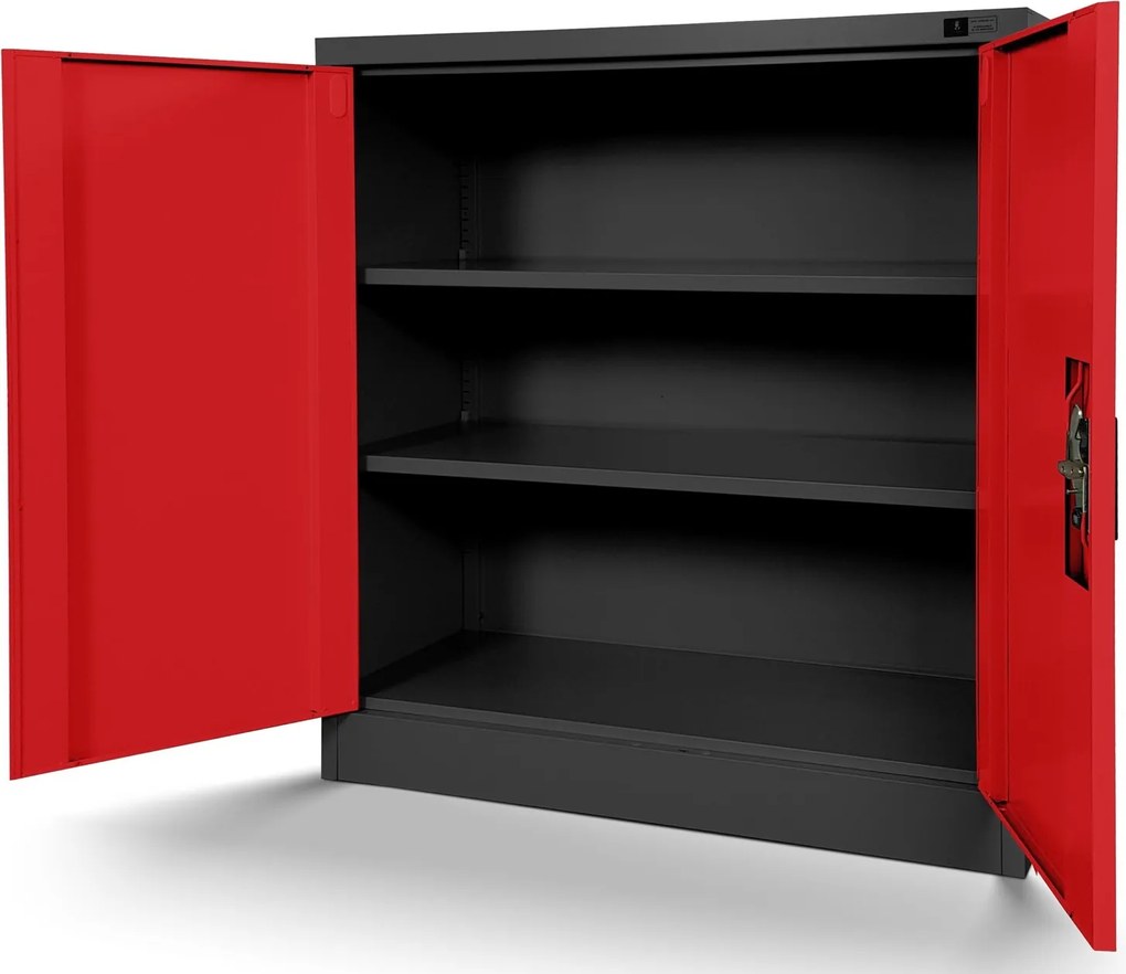 Szafka biurowa na dokumenty Beata 90x40x93 cm antracyt/czerwony