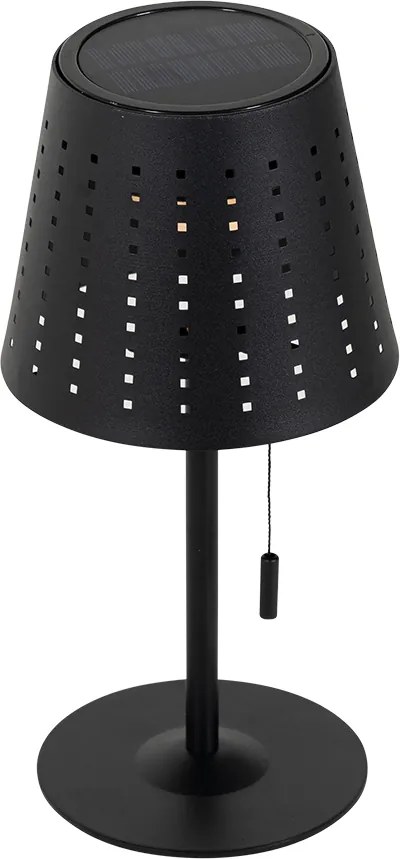 Lampa stołowa zewnętrzna czarna w tym LED 3-stopniowy ściemniacz ładowalna i solarna - Ferre