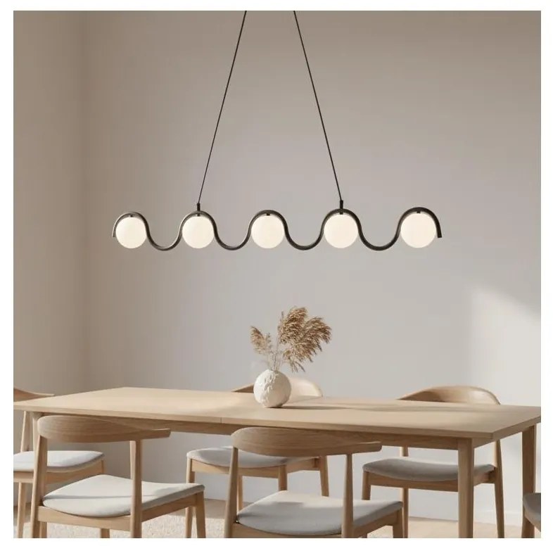 Żyrandol na przewodzie SINUS 5xG9/8W/230V czarny