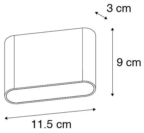 Nowoczesna lampa ścienna zewnętrzna czarna 11,5 cm z LED IP65 - Batt