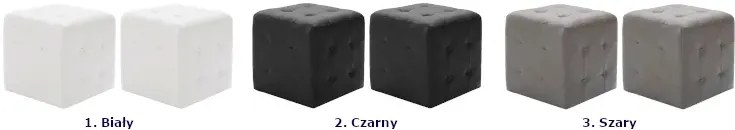 Zestaw białych puf do salonu - Futori 2X
