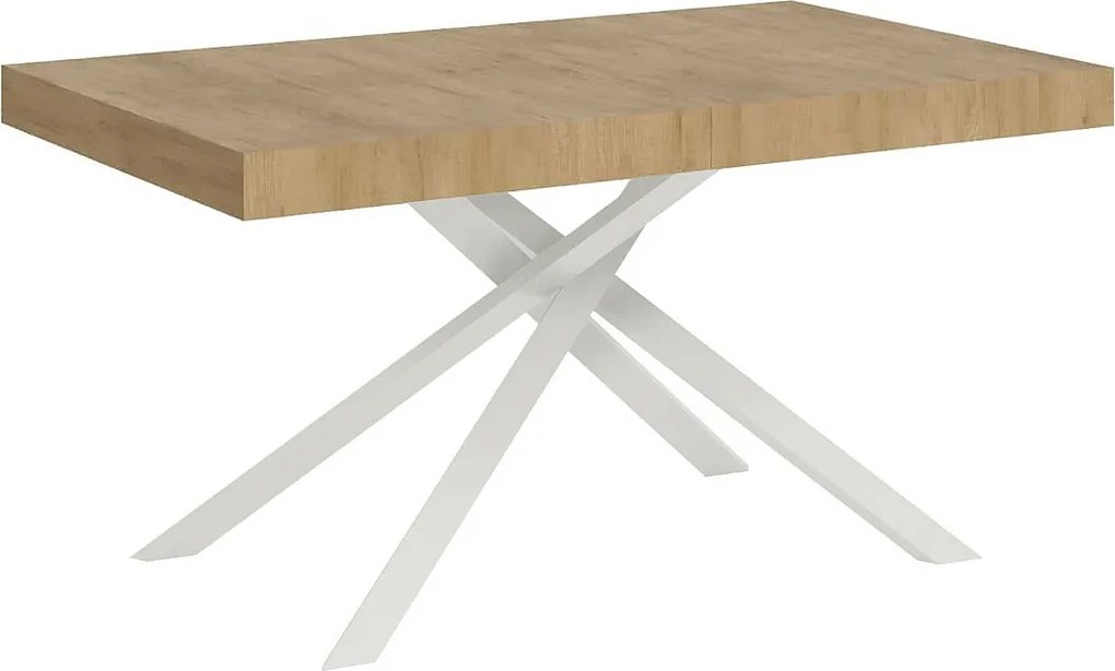 Stół rozkładany 140/224x80 cm Karida dąb naturalny nogi białe