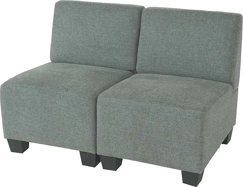 Modułowa sofa 2-osobowa Moncalieri,  szary, bez podłokietników
