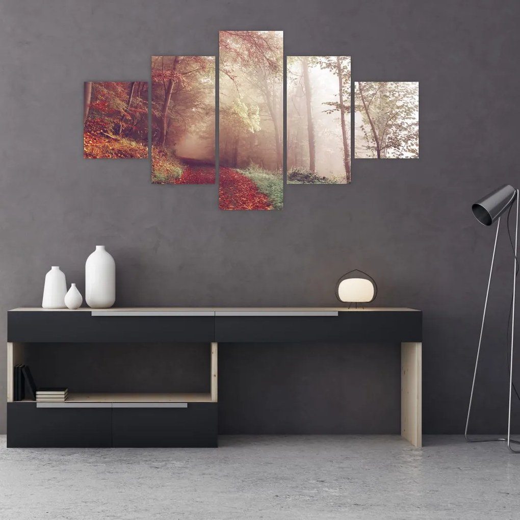 Obraz - Jesienny spacer po lesie (125x70 cm)