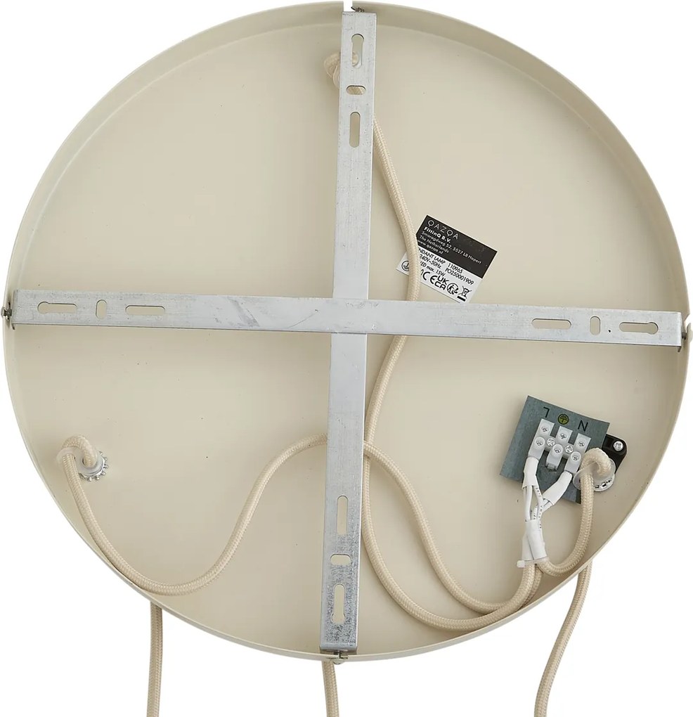 Lampa wisząca Japandi beżowa z lnianym abażurem 3-punktowa - Fedde