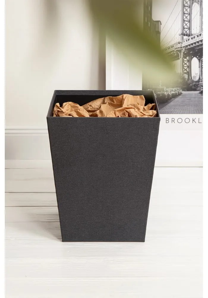 Czarny biurowy kosz na śmieci Sofia Canvas Paper Laminate – Bigso