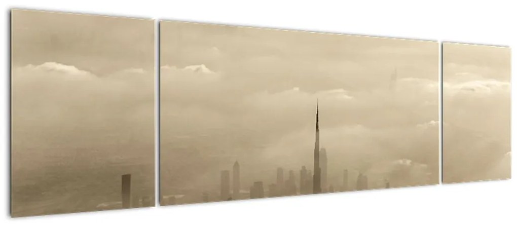 Obraz miasta w chmurach (170x50 cm)