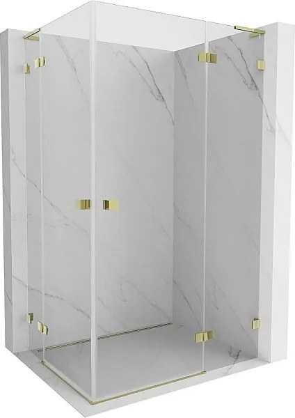 Mexen Lunar L Duo kabina prysznicowa uchylna prawa 120 x 85 cm, transparent, złota - 834L-120P-085L-50-00